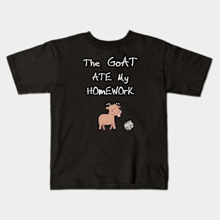 The Goat Ate My Homework! Kids T-Shirt